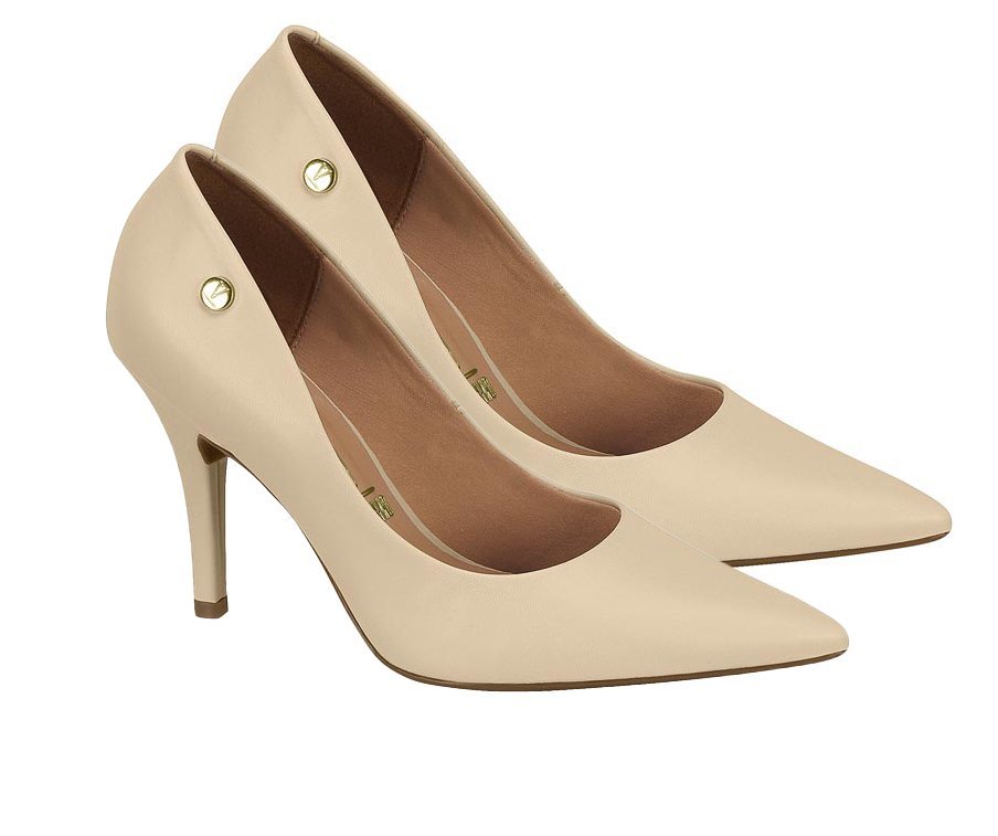 Vizzano Sapato Scarpin Salto Fino 1184 Feminino Bege 2