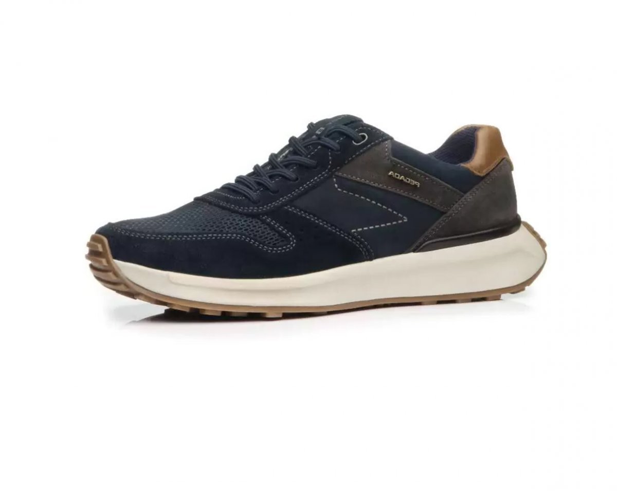 Sapatênis Jogging Em Couro Pegada 110701 Masculino Azul 2