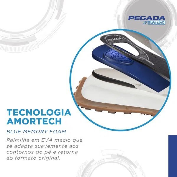 Sapatênis Jogging Em Couro Pegada 110701 Masculino Azul 4