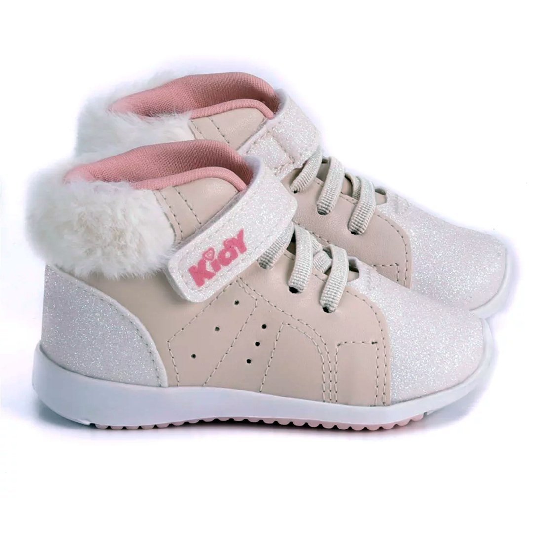 Tênis Cano Alto Baby Colors Kidy 0090901 Infantil Feminino Bege 2