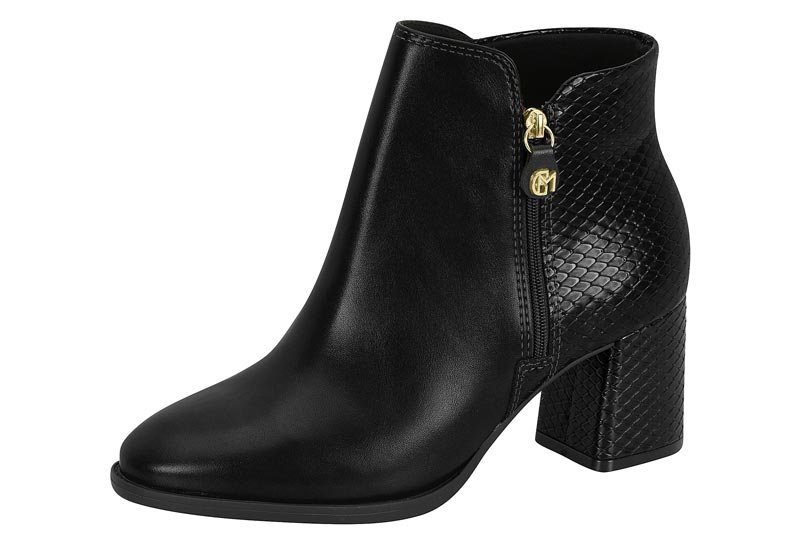 Bota Cano Curto Salto Bloco Modare 7078101 Feminina Preto 2