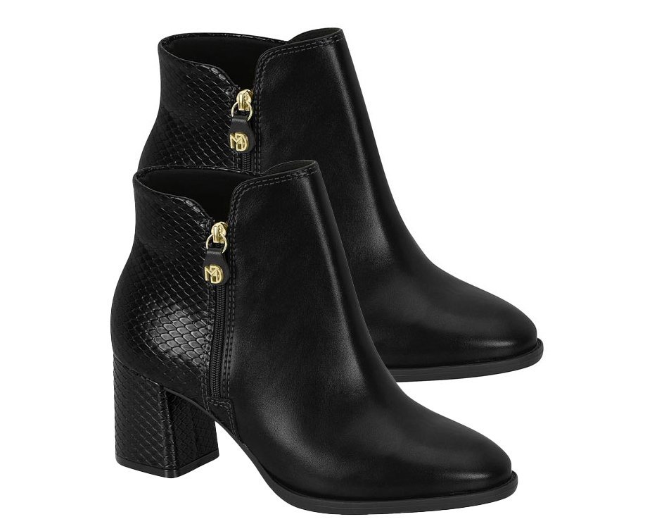 Bota Cano Curto Salto Bloco Modare 7078101 Feminina Preto 3