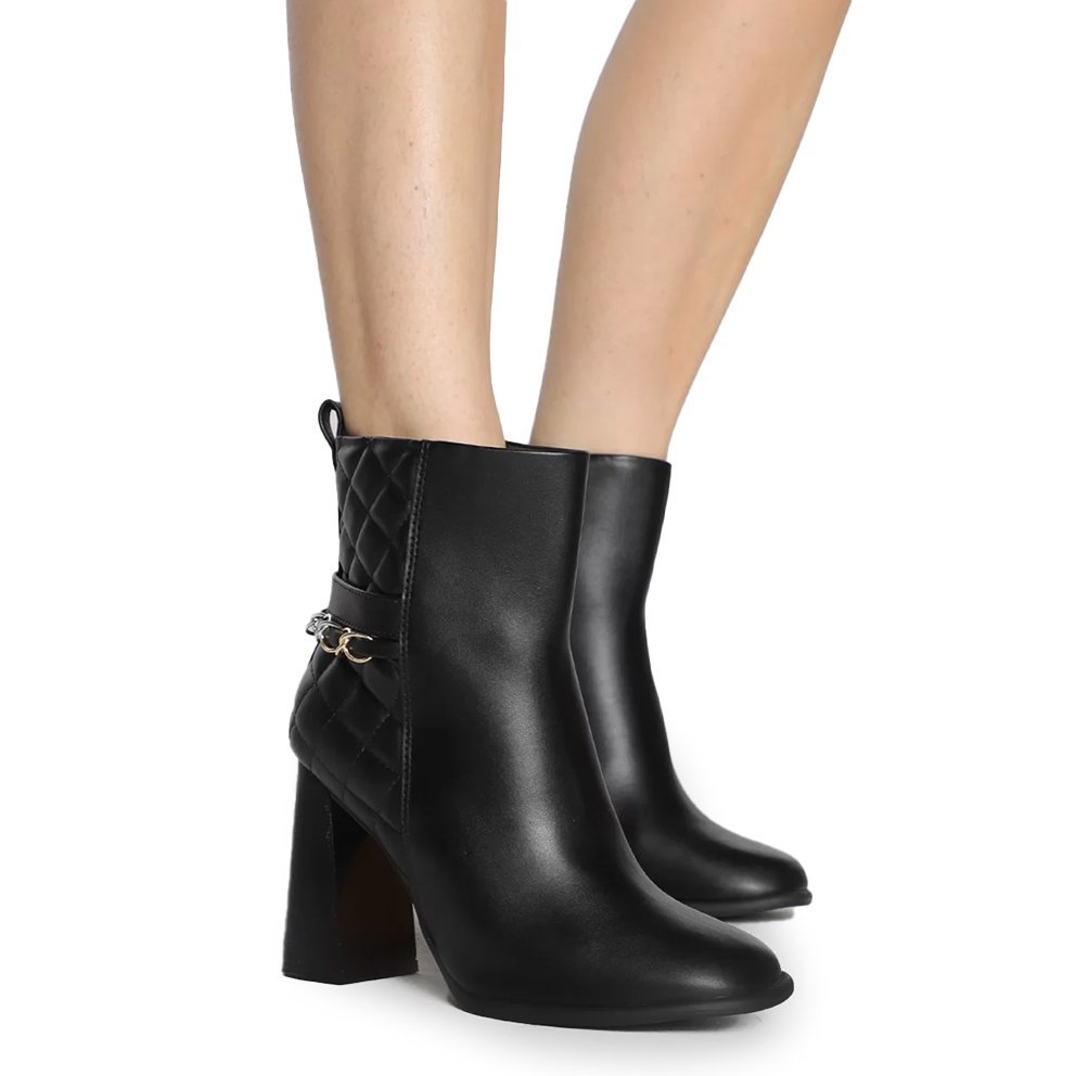 Bota Cano Curto Matelassê Vizzano 3092101 Feminino Preto 2