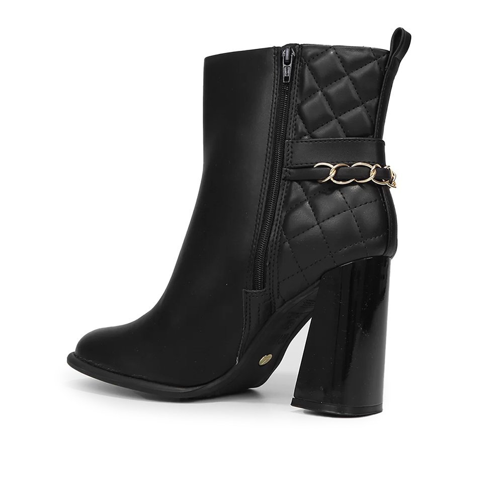 Bota Cano Curto Matelassê Vizzano 3092101 Feminino Preto 4