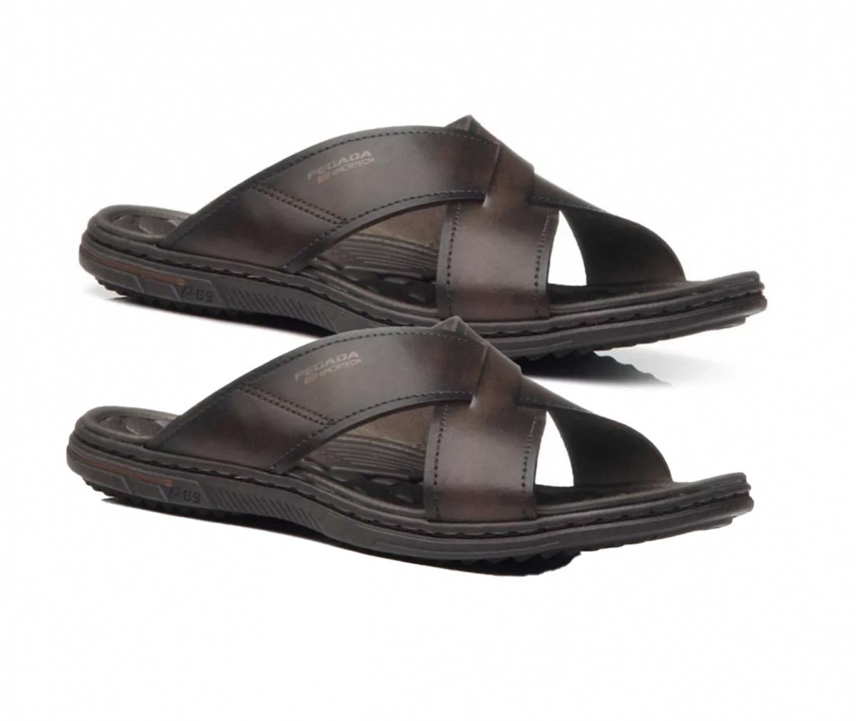 Chinelo Em Couro Pegada 133302 Masculino Marrom 3