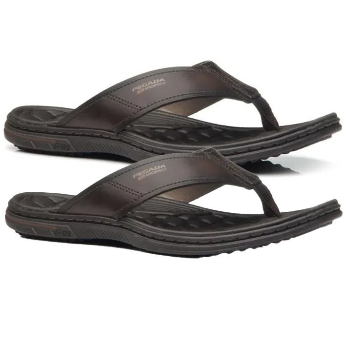 Chinelo Em Couro Pegada 133301 Masculino Marrom 3