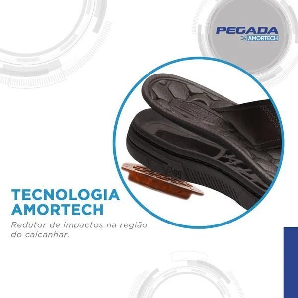 Chinelo Em Couro Pegada 133301 Masculino Marrom 4