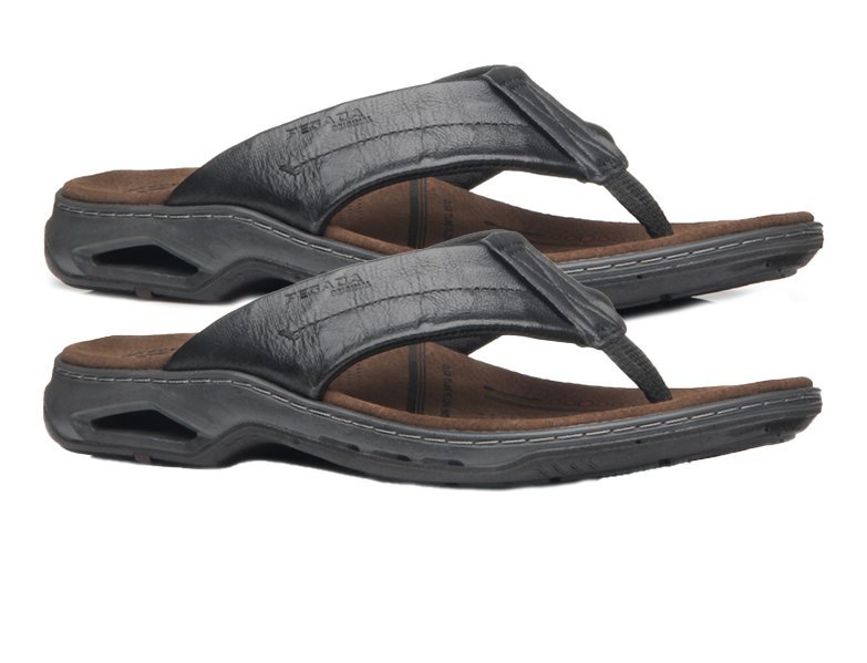 Chinelo Couro Pegada 133296 Masculino Preto 2