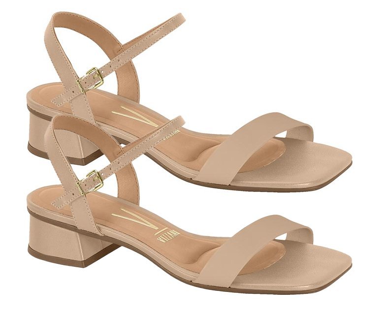 Sandália Salto Bloco Vizzano 6454111 Feminina Bege 3