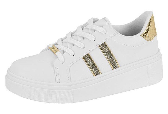 Tênis Casual Flatform Strass Vizzano 1339326 Feminino Branco 2
