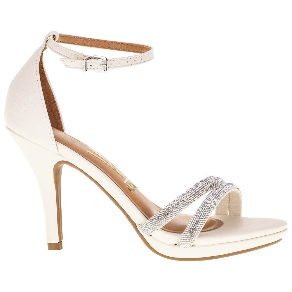 Sandália Salto Alto Strass Vizzano 62101037 Feminina Branco 2