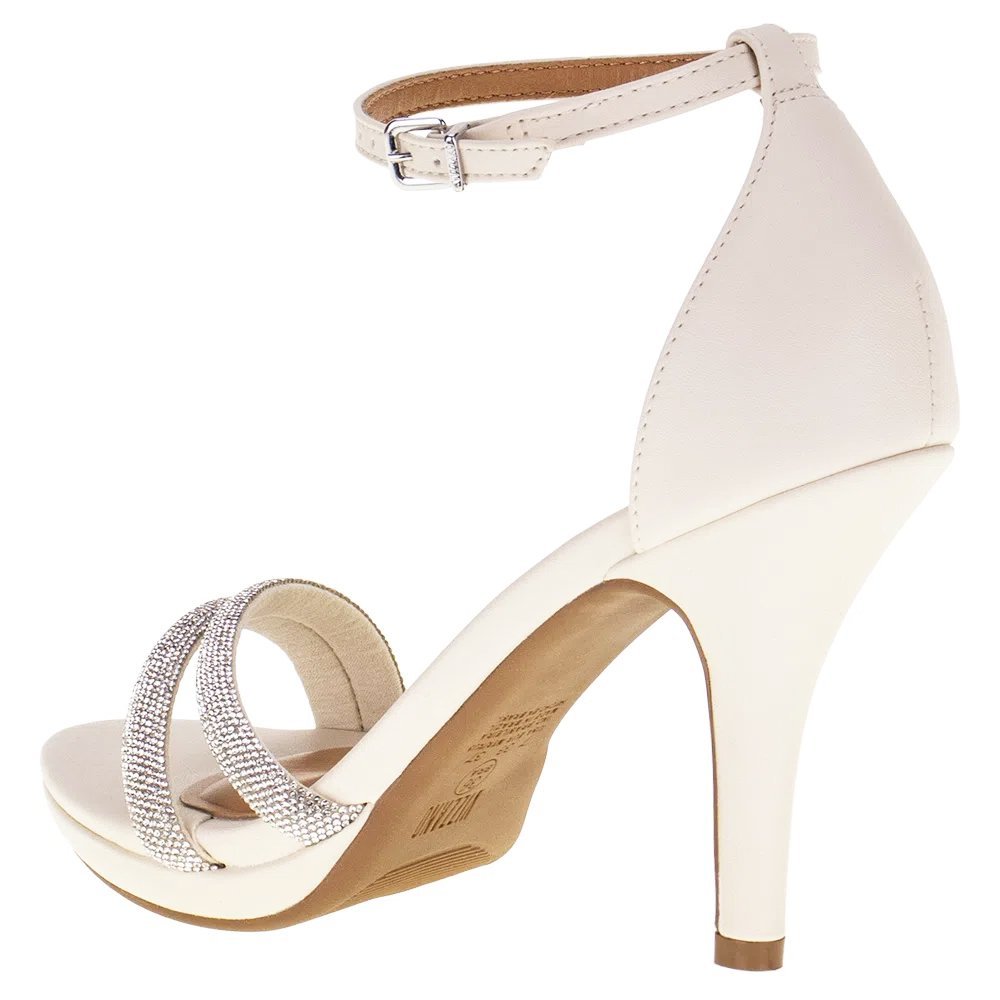 Sandália Salto Alto Strass Vizzano 62101037 Feminina Branco 3