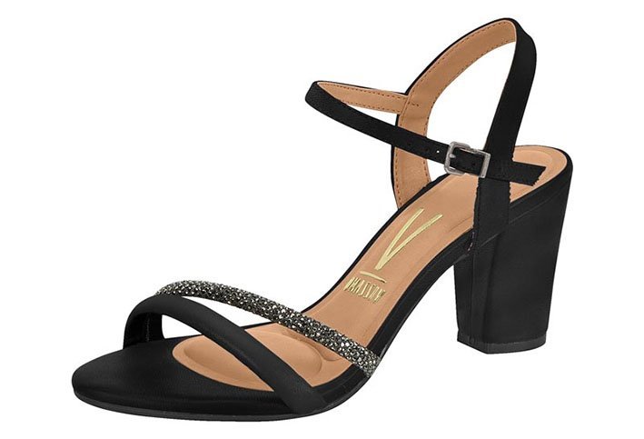 Sandália Salto Alto Grosso Strass Vizzano 62621009 Feminina Preto 2