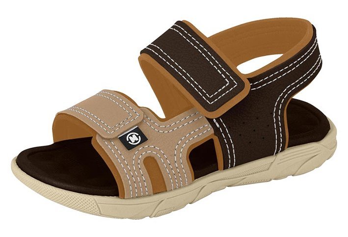 Sandália Papete Molekinho 2135137 Infantil Masculino Marrom 2