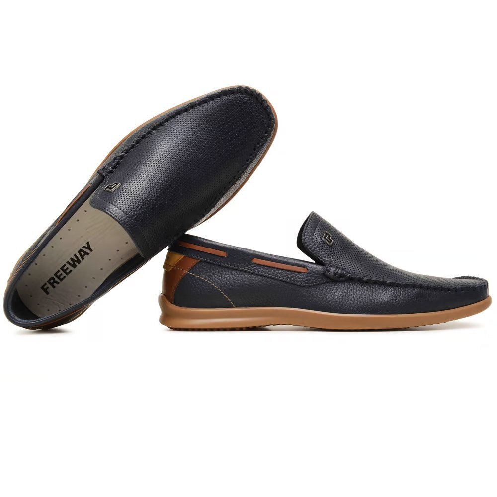 Mocassim Em Couro Freeway Evora 3539 Masculino Preto 4