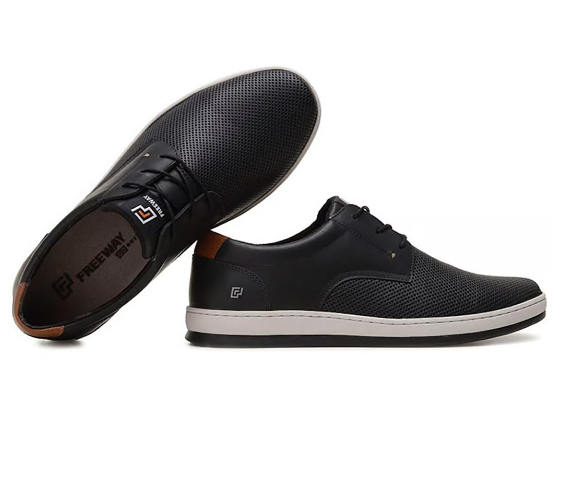 Sapatênis Em Couro Alpha Freeway Masculino Preto 5