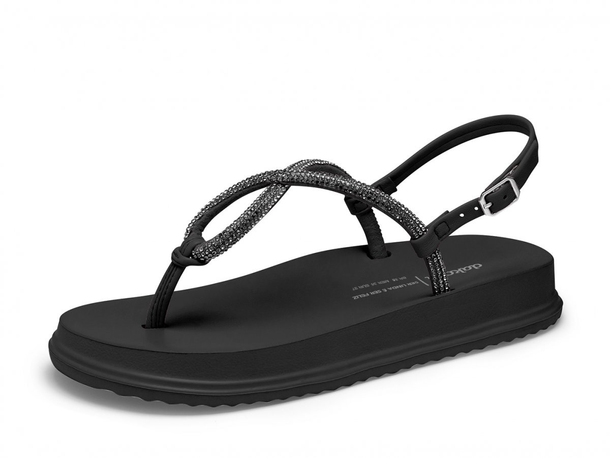 Sandália Papete Strass Dakota Y6241 Feminina Preto 2