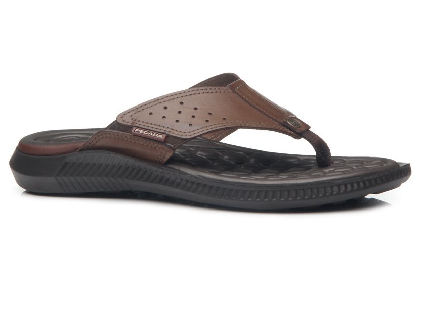 Chinelo Em Couro Pegada 133155 Masculino Marrom 1