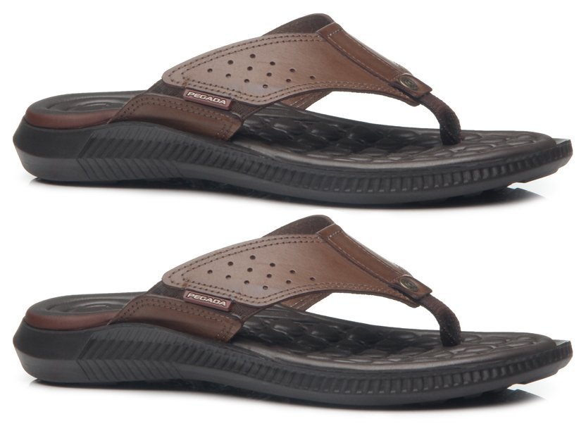 Chinelo Em Couro Pegada 133155 Masculino Marrom 3