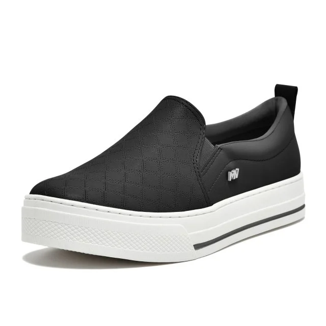 Tênis Casual Slip On Via Marte 027-007 Feminino Preto 2