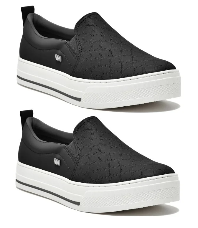 Tênis Casual Slip On Via Marte 027-007 Feminino Preto