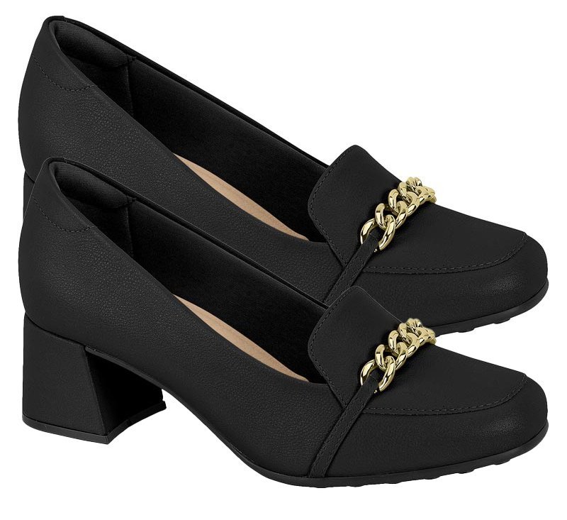 Sapato Salto Bloco Médio Modare 7373107 Feminino Preto 3