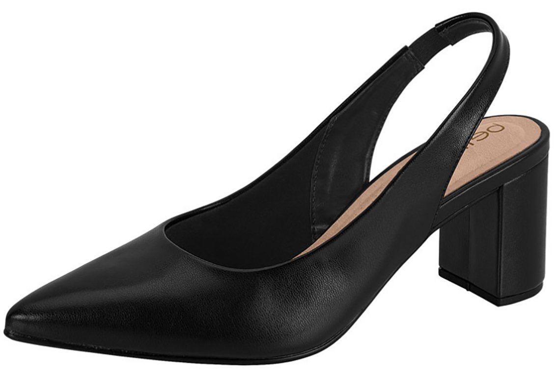 Sapato Scarpin Aberto Beira Rio 4241231 Feminino Preto 2