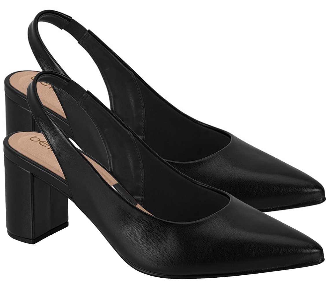 Sapato Scarpin Aberto Beira Rio 4241231 Feminino Preto 3