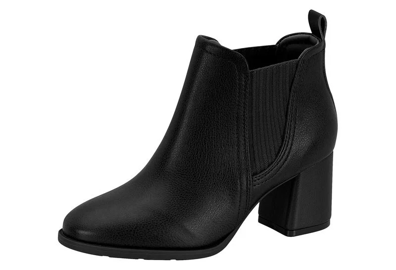 Bota Cano Curto Salto Bloco Modare 7078105 Feminino Preto 2