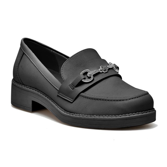 Mocassim Loafer Via Marte 011-003 Feminino Preto 1