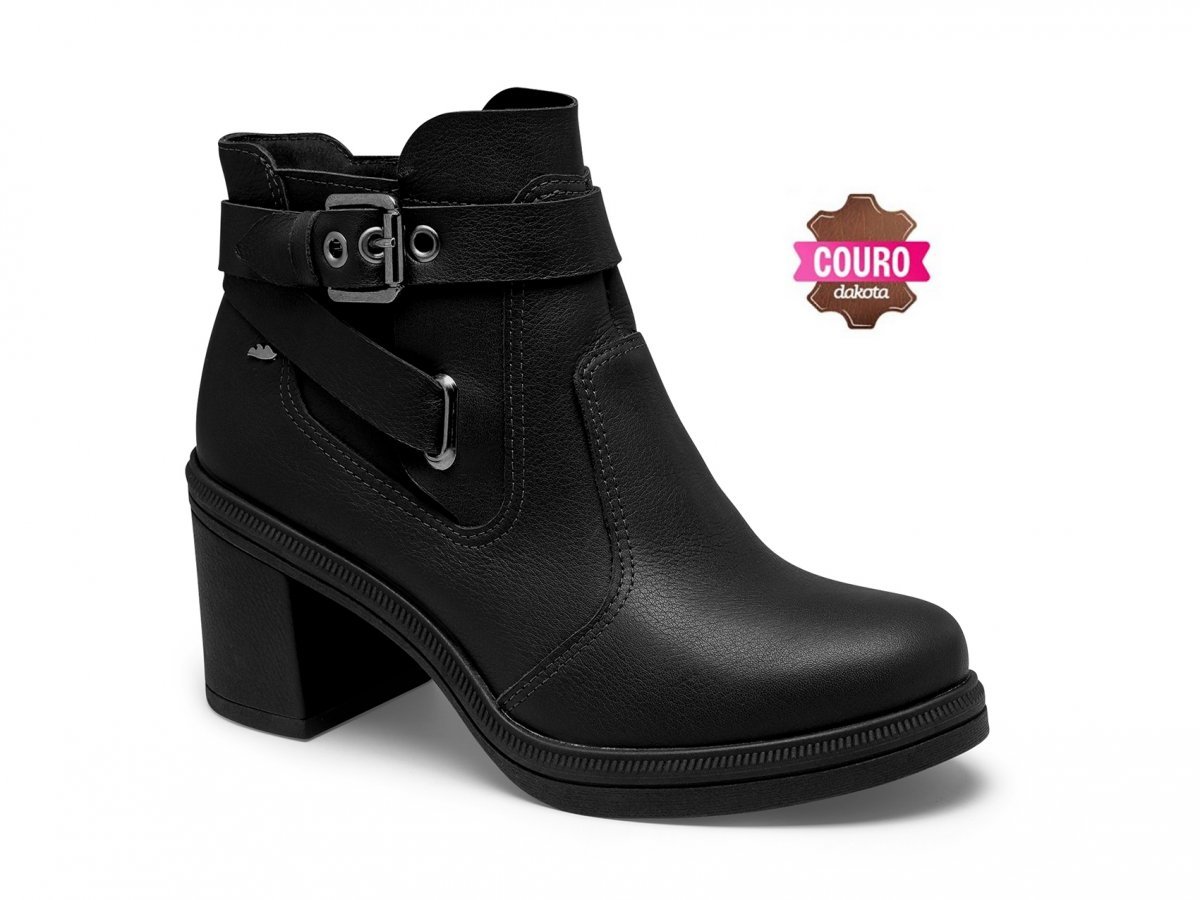 Bota Coturno Couro Dakota DA091 Feminino Preto 1