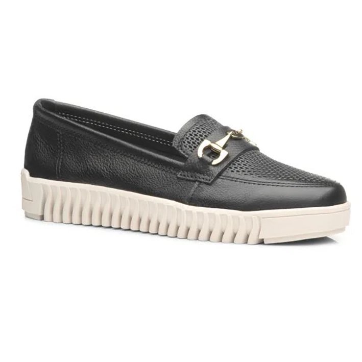 Mocassim Slip On Couro Pegada 210513 Feminino Preto 4