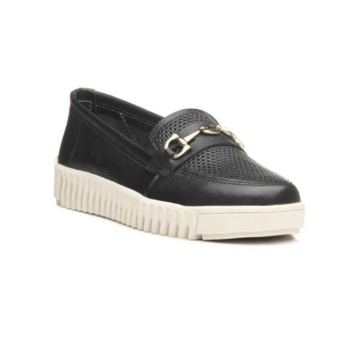 Mocassim Slip On Couro Pegada 210513 Feminino Preto 1