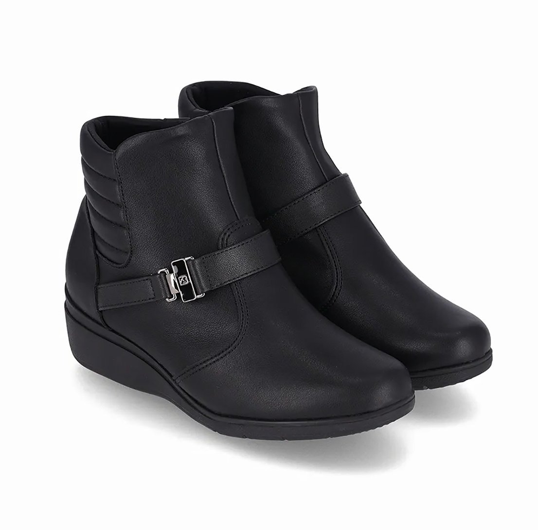 Bota Cano Curto Anabela Maxi Piccadilly 117106 Feminino Preto 2