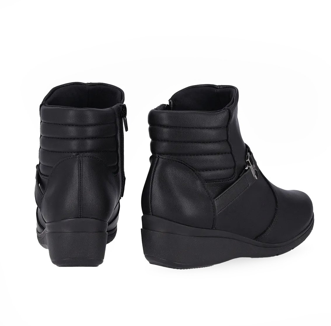 Bota Cano Curto Anabela Maxi Piccadilly 117106 Feminino Preto 3