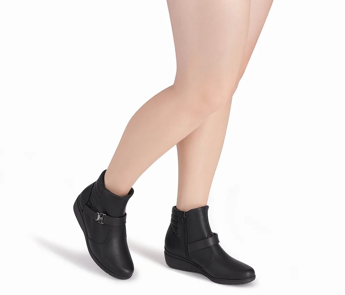 Bota Cano Curto Anabela Maxi Piccadilly 117106 Feminino Preto 4