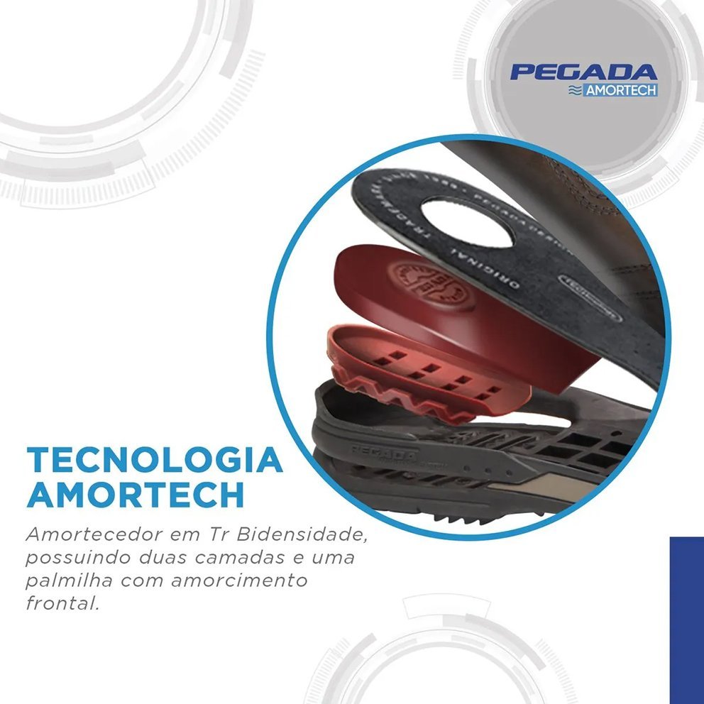 Sapatênis Couro Amortech Pegada 114860 Masculino Azul 3
