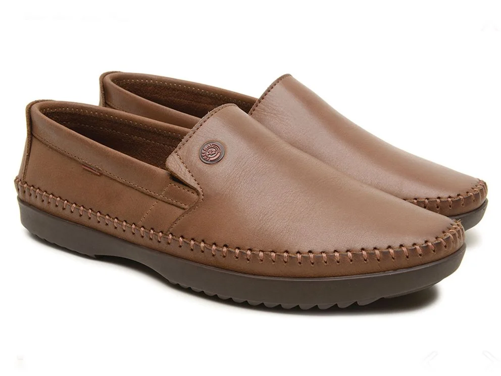 Mocassim Couro Freeway Logan X 1 Masculino Marrom Claro 3