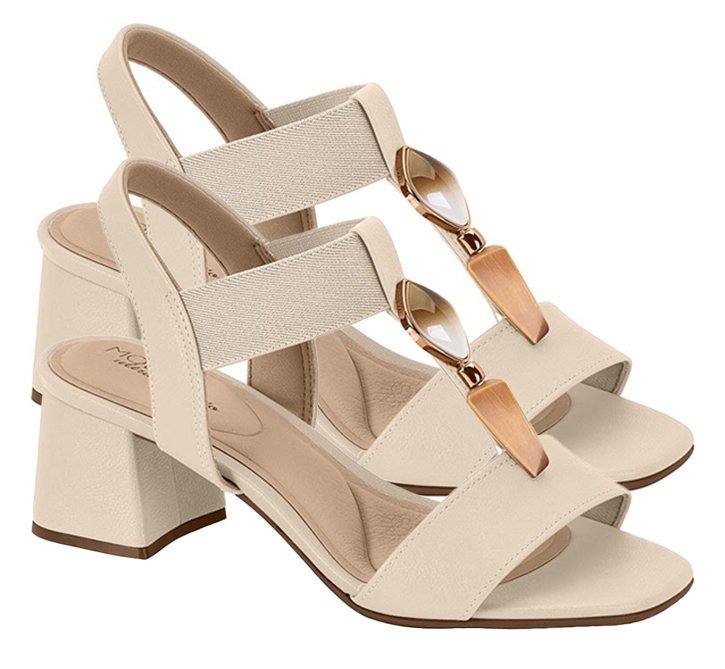 Sandália Salto Médio Grosso Modare 7172113 Feminino Branco 3