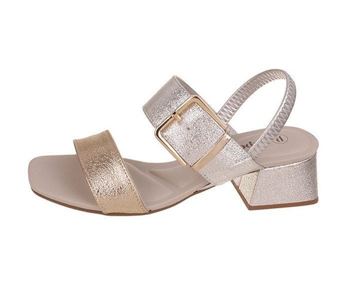 Sandália Salto Bloco Baixo Bebece T5267 Feminino Prata 2