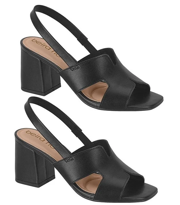 Sandália Salto Bloco Beira Rio 8436231 Feminino Preto 3