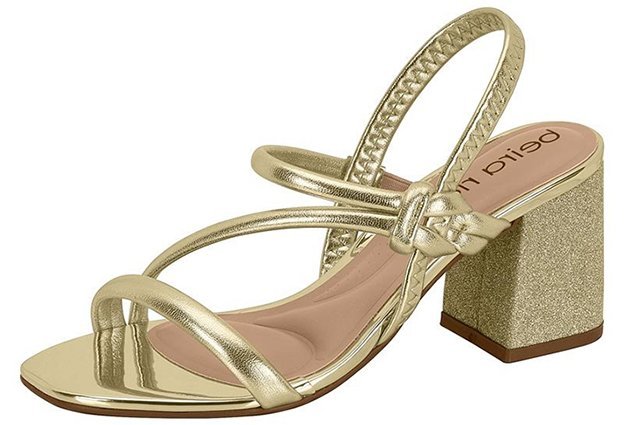 Sandália Salto Bloco Beira Rio 8436229 Feminino Dourado 2
