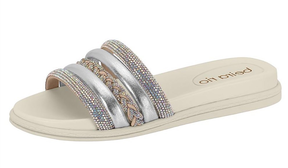 Chinelo Rasteira Slide Beira Rio 8528103 Feminino Prata 2