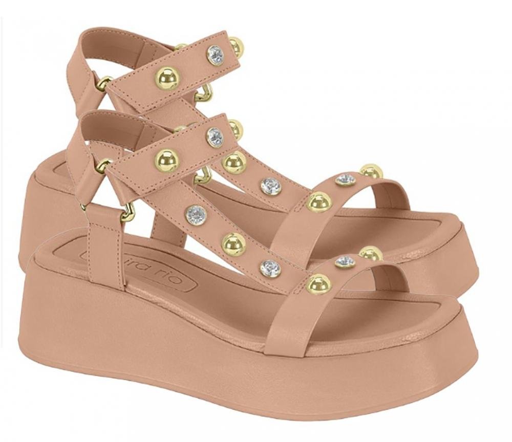 Sandália Papete Beira Rio Flatform 8530106 Feminino Bege 3