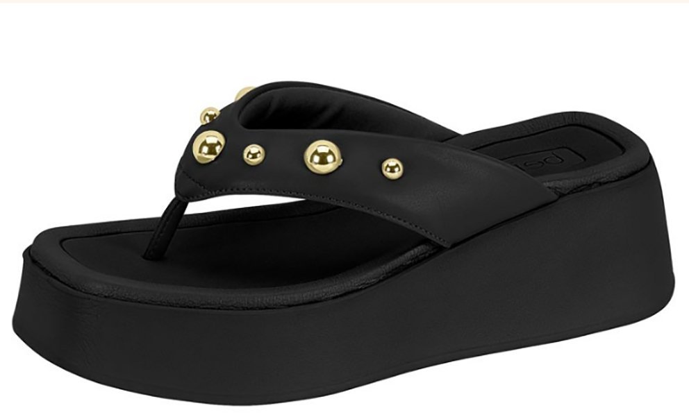 Tamanco Plataforma Anabela Beira Rio 8530104 Feminino Preto 2