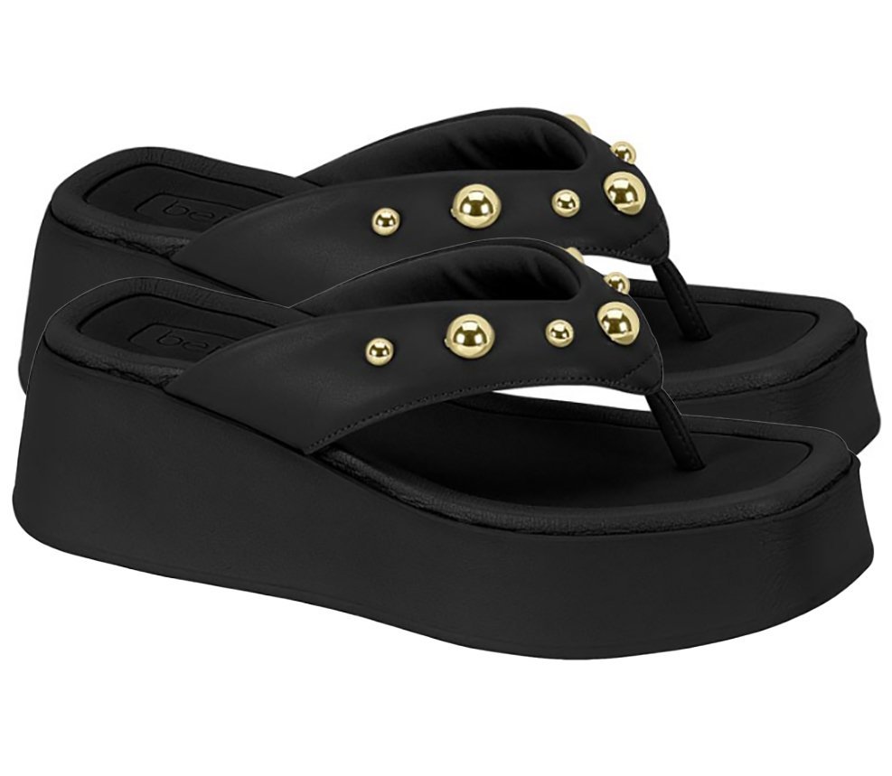 Tamanco Plataforma Anabela Beira Rio 8530104 Feminino Preto 3