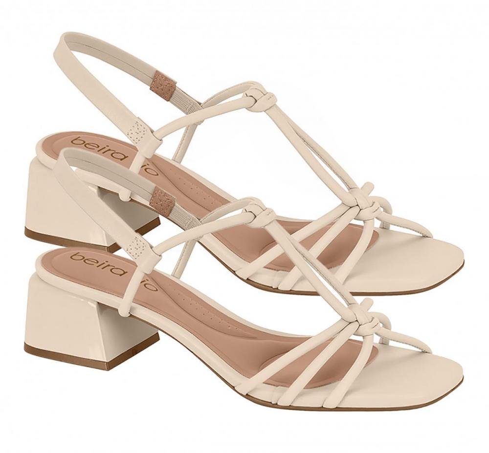 Sandália Salto Bloco Beira Rio 8423230 Feminino Branco 3