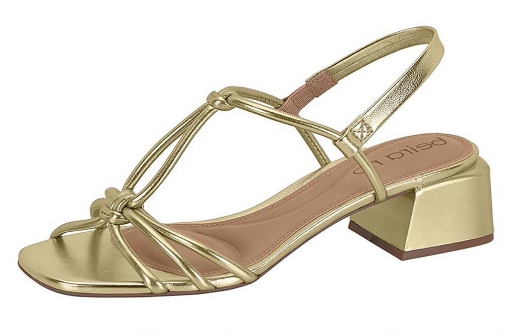 Sandália Salto Bloco Beira Rio 8423330 Feminino Dourado 2
