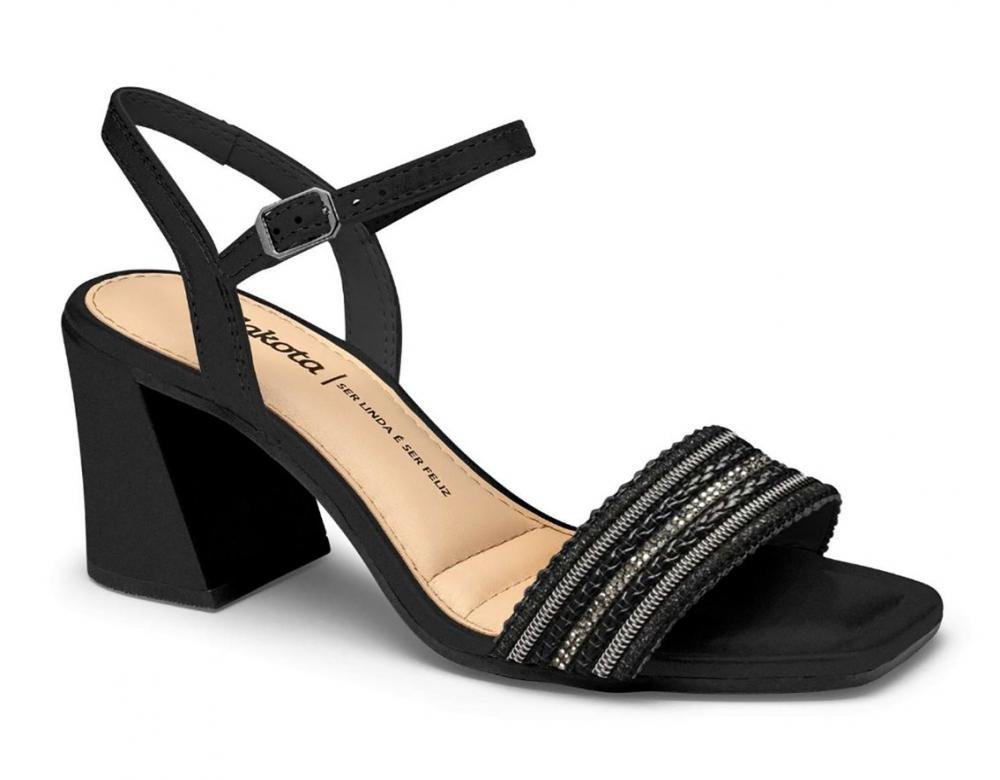Sandália Salto Bloco Dakota Y8362 Feminino Preto 1