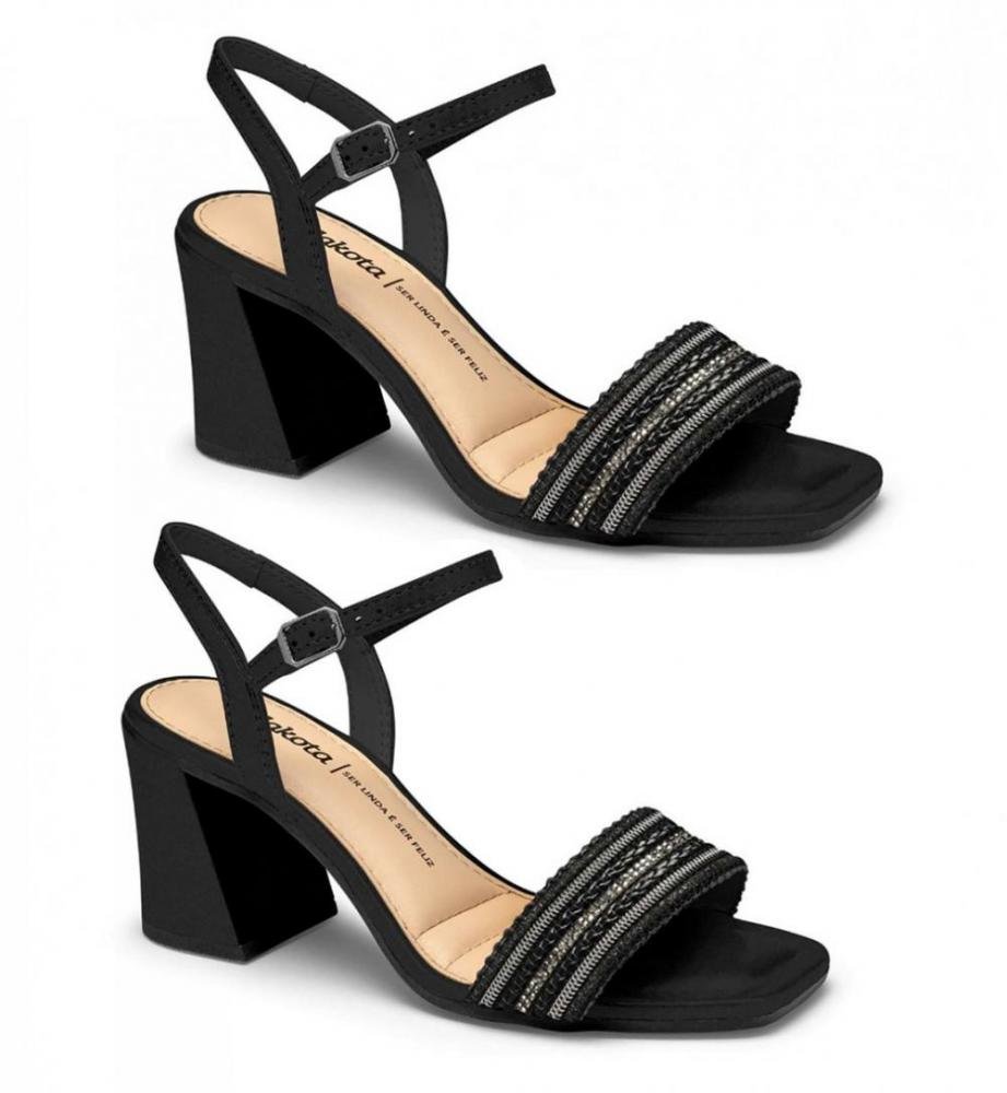 Sandália Salto Bloco Dakota Y8362 Feminino Preto 3